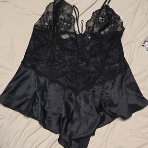 Victoria's Secret Black Lace & Satin Chemise Xxl